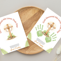 Good Friday Handprint Cross Craft Printable | “God Showed His Love That Day” Christian Kids Activity | Easter Faith Keepsake PDF