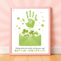 St. Patrick’s Day Handprint Craft Printable | Shamrock Envelope Keepsake Art | Preschool Fine Motor Activity PDF