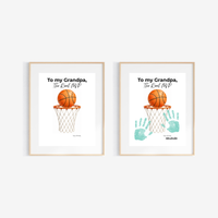 Basketball Grandpa Handprint Craft Printable, To My Grandpa The Real MVP, Basketball Grandpa Birthday Gift, Sports Grandpa Keepsake from Kids