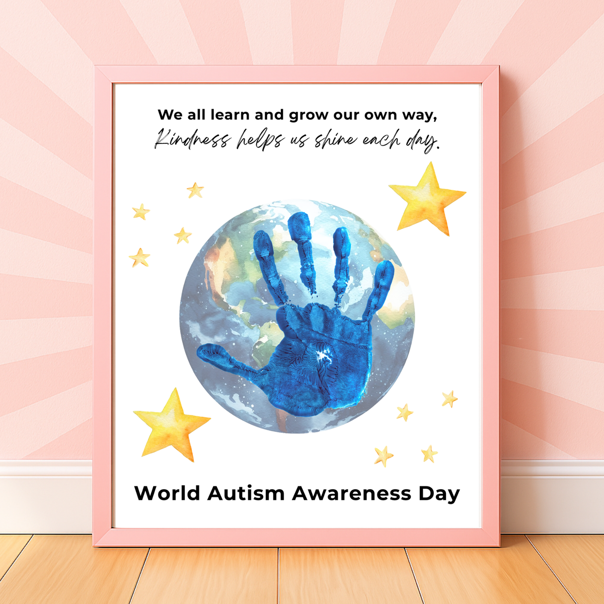 World Autism Awareness Day Handprint Craft Printable | Autism Acceptance Classroom Activity | Inclusive Kids Art Project PDF