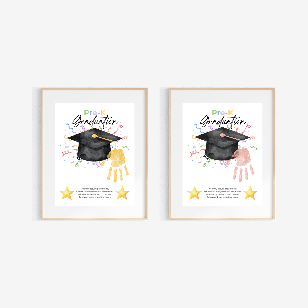 Pre-K Graduation Handprint Craft Printable | Preschool Graduation Keepsake | End of Year Classroom Activity | Kids Graduation Art PDF