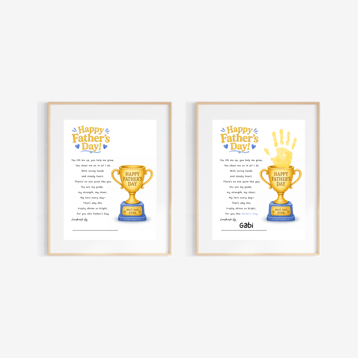 Father’s Day Trophy Handprint Craft Printable | Best Dad Ever Keepsake | Kids DIY Gift for Dad | Preschool Father’s Day Activity