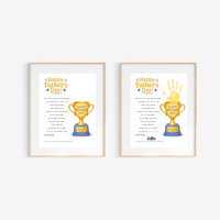 Father’s Day Trophy Handprint Craft Printable | Best Dad Ever Keepsake | Kids DIY Gift for Dad | Preschool Father’s Day Activity