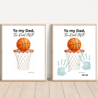 Basketball Father’s Day Handprint Craft Printable, To My Dad The Real MVP, Basketball Birthday Gift for Dad, Sports Dad Keepsake from Kids
