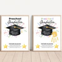 Christian Preschool Graduation Handprint Craft Printable, God Leads My Journey Graduation Keepsake, Preschool Graduation Activity, Instant Download