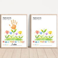 Mother’s Day Handprint Flower Craft Printable | Thank You for Helping Me Grow Keepsake | Preschool DIY Mom Gift | Floral Mother’s Day PDF