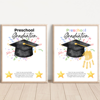 Preschool Graduation Handprint Craft Printable, Preschool Graduation Keepsake, End of Year Graduation Activity for Kids, Instant Download