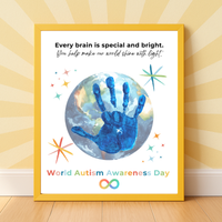 World Autism Acceptance Day Handprint Craft Printable | Autism Awareness & Inclusion Activity for Kids | Classroom Social Emotional Learning Art PDF| Colorful Earth