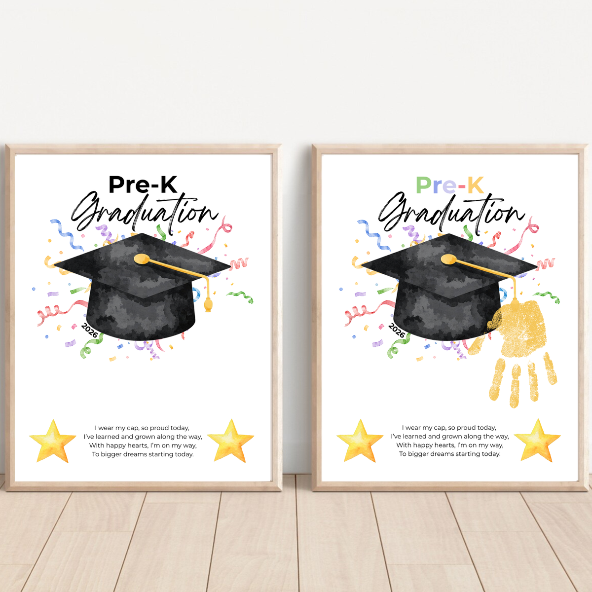 Pre-K Graduation Handprint Craft Printable | Preschool Graduation Keepsake | End of Year Classroom Activity | Kids Graduation Art PDF