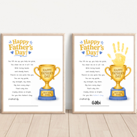 Father’s Day Trophy Handprint Craft Printable | Best Dad Ever Keepsake | Kids DIY Gift for Dad | Preschool Father’s Day Activity