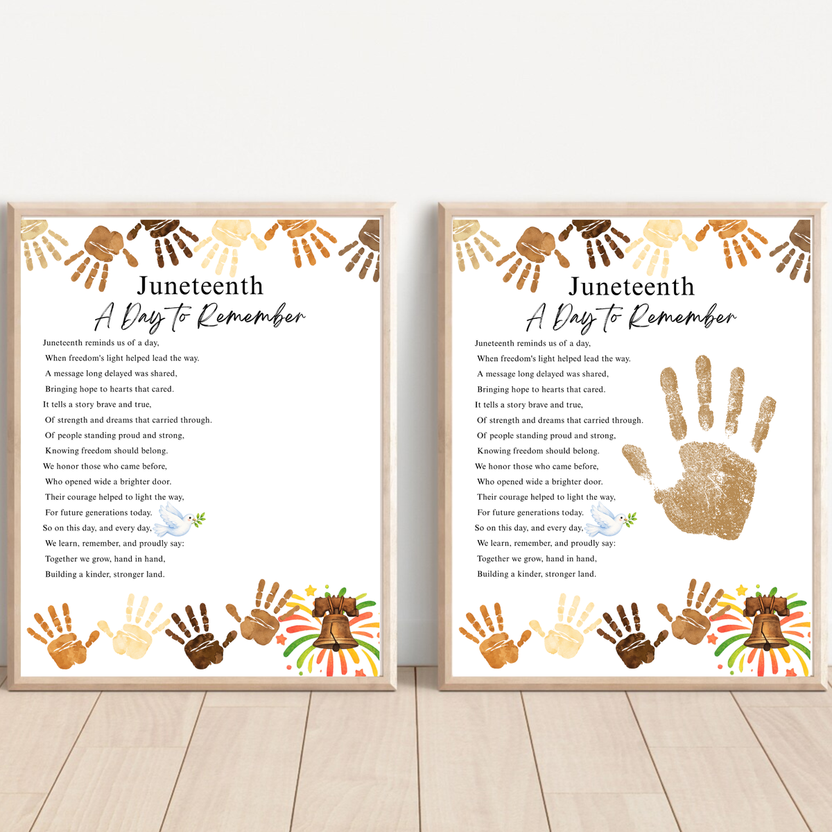 Juneteenth Handprint Craft Printable, Juneteenth Day to Remember Activity, Diversity Keepsake for Kids, Classroom Juneteenth Craft
