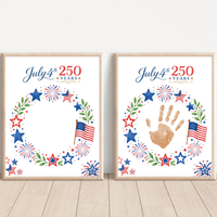 July 4th 250 Years Handprint Craft Printable, Patriotic Independence Day Keepsake Activity for Kids, America 250 Celebration