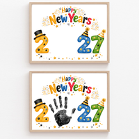 New Year 2027 Handprint Craft & Coloring Page | Happy New Year Keepsake Printable for Kids