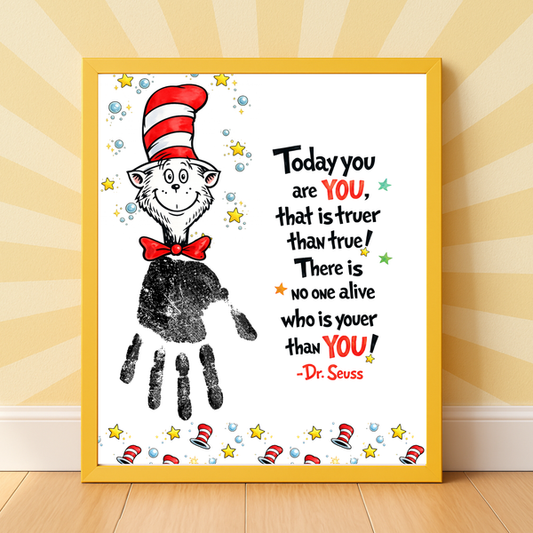 Dr. Seuss–Inspired Handprint Craft Bundle | Kids Reading Celebration Activities | Preschool Literacy Art Printable Set