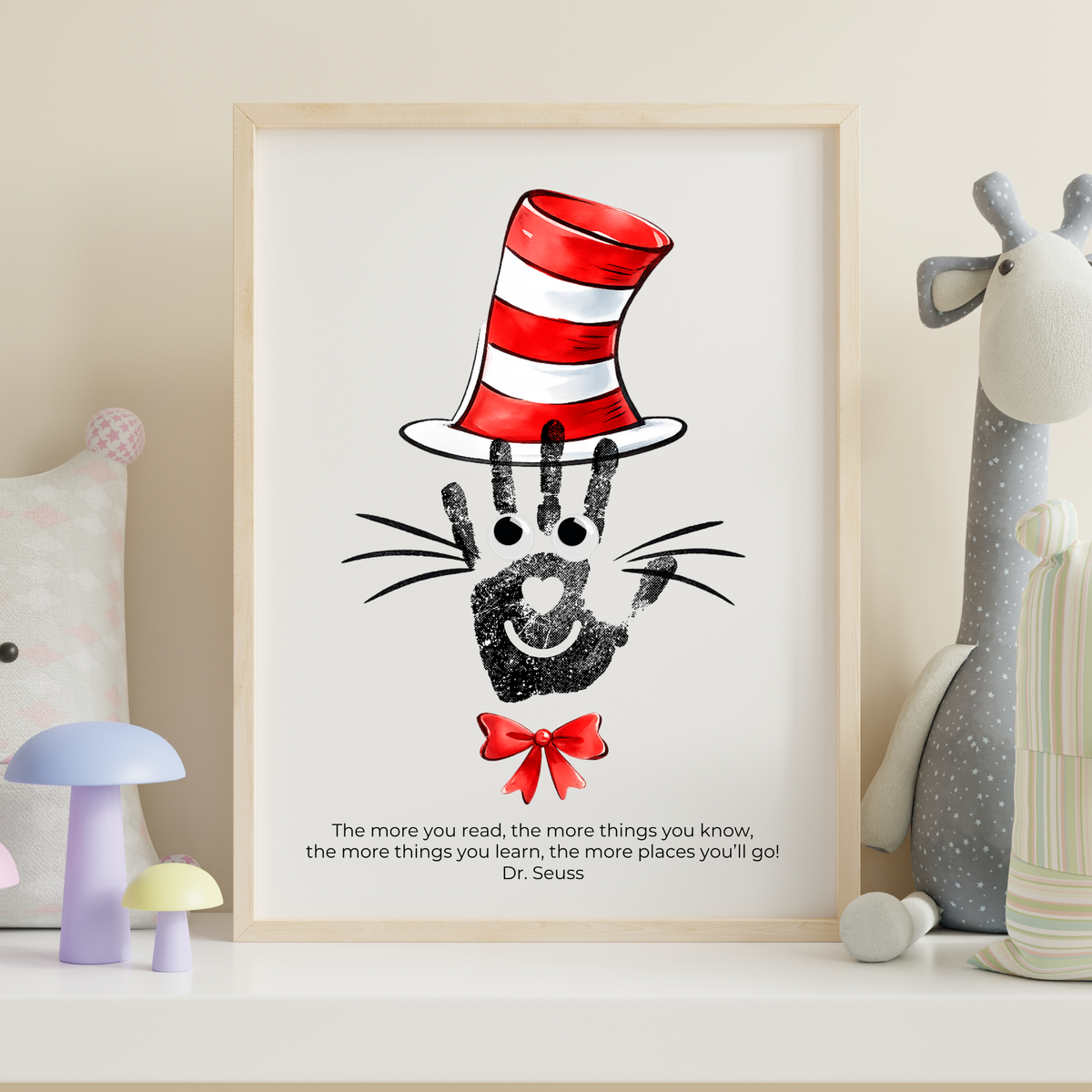 Reading Hat Handprint Craft Printable | Kids Book Week Keepsake Art | Classroom Reading Activity Digital Print