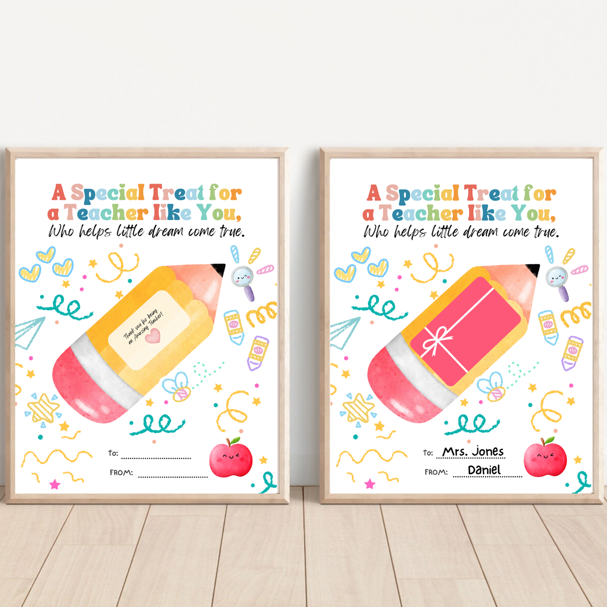 Teacher Gift Card Holder Printable | Teacher Appreciation Gift Card Craft | End of School Year Teacher Gift | A Special Treat for a Teacher Like You