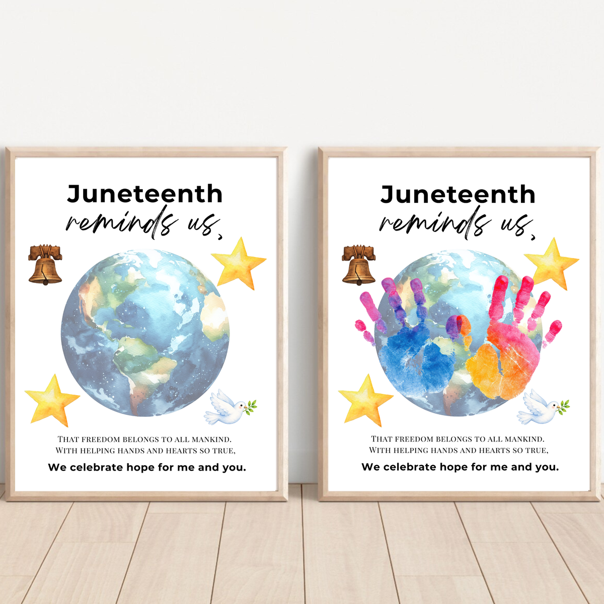 Juneteenth Reminds Us Handprint Craft Printable | Juneteenth Activity for Kids | Diversity & Inclusion Keepsake