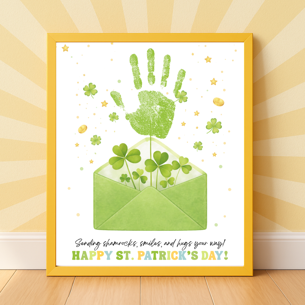 St. Patrick’s Day Handprint Craft Printable | Shamrock Envelope Keepsake Art | Preschool Fine Motor Activity PDF