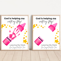 God Is Helping Me Write My Story Handprint Craft Printable | Christian Back to School Keepsake Bundle | Crayon Handprint Activity for Kids