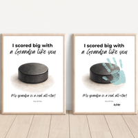 Hockey Handprint Craft for Grandpa, I Scored Big with a Grandpa Like You Printable, Father’s Day Grandpa Gift from Kids