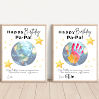 PaPa Birthday Handprint Craft Printable | Happy Birthday Pa-Pa Keepsake from Kids | Grandpa Birthday Gift | 1 or 2 Handprints | Kids DIY Art PDF