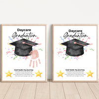 Daycare Graduation Handprint Craft Printable, Christian Graduation Keepsake for Kids, God Leads My Journey, Preschool Graduation Activity, Instant Download