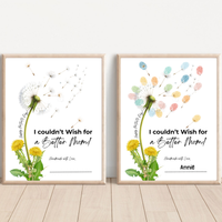 Mother’s Day Dandelion Handprint Craft Printable | I Couldn’t Wish for a Better Mom Keepsake | Preschool DIY Mother’s Day Gift | Kids Fingerprint Art PDF
