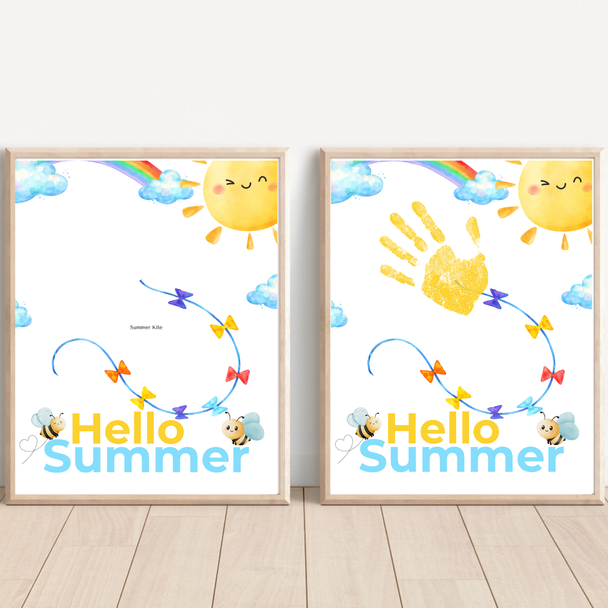 Hello Summer Handprint Craft Printable | Summer Keepsake Activity for Kids | Preschool Kindergarten End of School Year Craft
