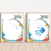 Fishing Dad Handprint Craft Printable | Father’s Day & Birthday Gift from Kids | I Caught the Best Dad Keepsake | Preschool DIY PDF