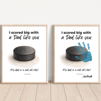 Hockey Handprint Craft for Dad, I Scored Big with a Dad Like You Printable, Father’s Day Hockey Keepsake from Kids