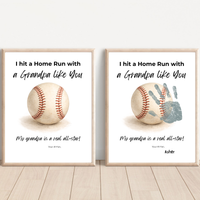 Baseball Handprint Craft for Grandpa, I Hit a Home Run with a Grandpa Like You Printable, Father’s Day Baseball Keepsake from Kids