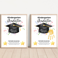 Christian Kindergarten Graduation Handprint Craft Printable | Graduation Keepsake | God Leads My Journey Kinder Graduation Art | End of Year DIY PDF