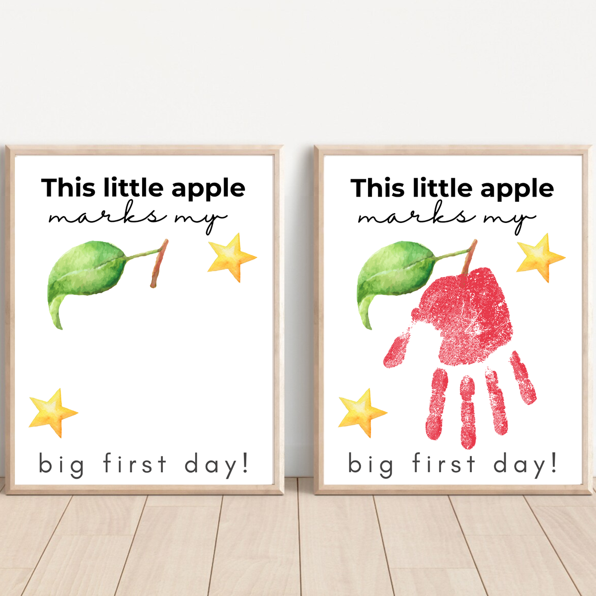 This Little Apple Marks My Big First Day Handprint Craft Printable | First Day of School Keepsake | Preschool & Kindergarten Back to School Activity
