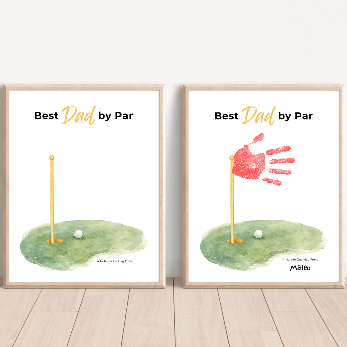 Title Golf Handprint Craft for Dad, Best Dad by Par Printable, Father’s Day Golf Keepsake from Kids, Golf Lover Dad Gift