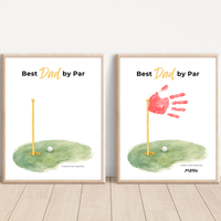 Title Golf Handprint Craft for Dad, Best Dad by Par Printable, Father’s Day Golf Keepsake from Kids, Golf Lover Dad Gift