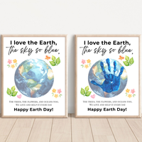 Earth Day Handprint Craft Printable | Happy Earth Day Keepsake from Kids | Preschool Earth Day Art Activity | Classroom Spring Craft PDF
