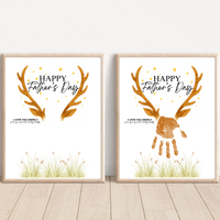 Father’s Day Handprint Craft Printable | Happy Father’s Day Deer Keepsake from Kids | Hunting Dad Gift | Preschool DIY Handprint Art PDF