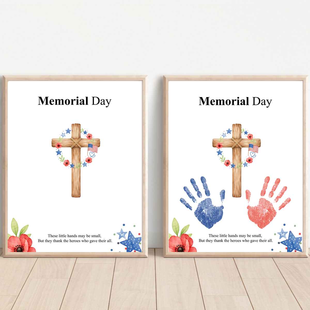 Christian Memorial Day Handprint Craft Printable | Patriotic Keepsake Art for Kids | Veterans Tribute Activity | Preschool Classroom DIY PDF