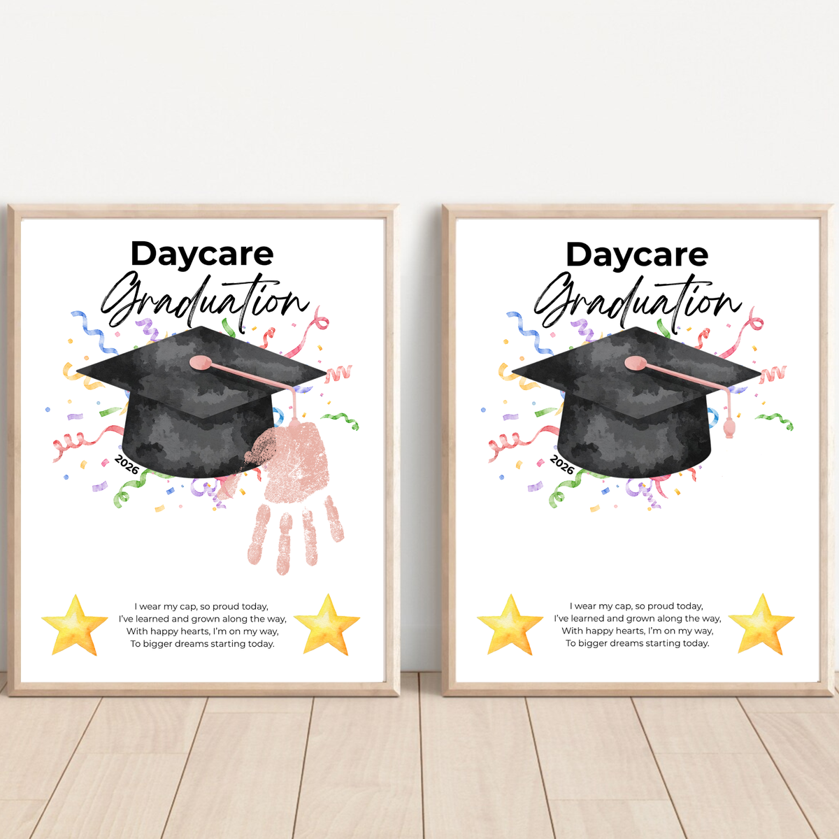 Daycare Graduation Handprint Craft Printable, Daycare Graduation Keepsake, Daycare Graduation Activity for Kids, End of Year Printable, Instant Download