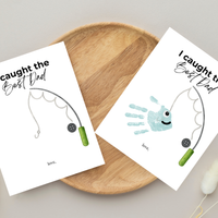 I Caught the Best Dad Simple Handprint Craft | Father’s Day & Birthday Gift Printable | Fishing Dad Keepsake from Kids | Simple DIY Handprint Art