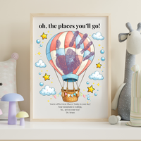 Hot Air Balloon Graduation Handprint Craft Printable | “Oh, the Places You’ll Go!” Inspirational Keepsake | End of Year Art PDF