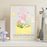 Easter Handprint Craft Printable | Bunny & Chick Flower Envelope Keepsake | Preschool Fine Motor Spring Activity PDF