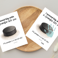 Hockey Handprint Craft for Grandpa, I Scored Big with a Grandpa Like You Printable, Father’s Day Grandpa Gift from Kids