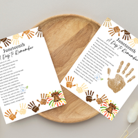 Juneteenth Handprint Craft Printable, Juneteenth Day to Remember Activity, Diversity Keepsake for Kids, Classroom Juneteenth Craft
