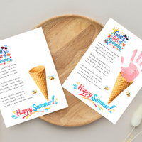 Christian Ice Cream Cone Handprint Craft Printable | God's Gift of Summer Keepsake Activity for Kids | Faith-Based Summer Craft