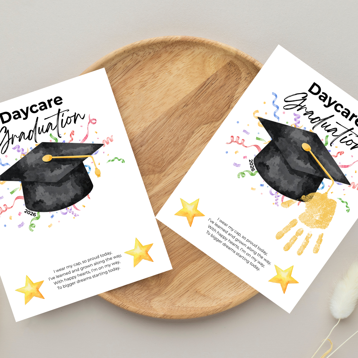 Daycare Graduation Handprint Craft Printable, Daycare Graduation Keepsake, Daycare Graduation Activity for Kids, End of Year Printable, Instant Download