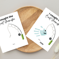 I Caught the Best Grandpa Handprint Craft Printable | Father’s Day & Birthday Gift for Grandpa | Fishing Keepsake from Kids | DIY Download
