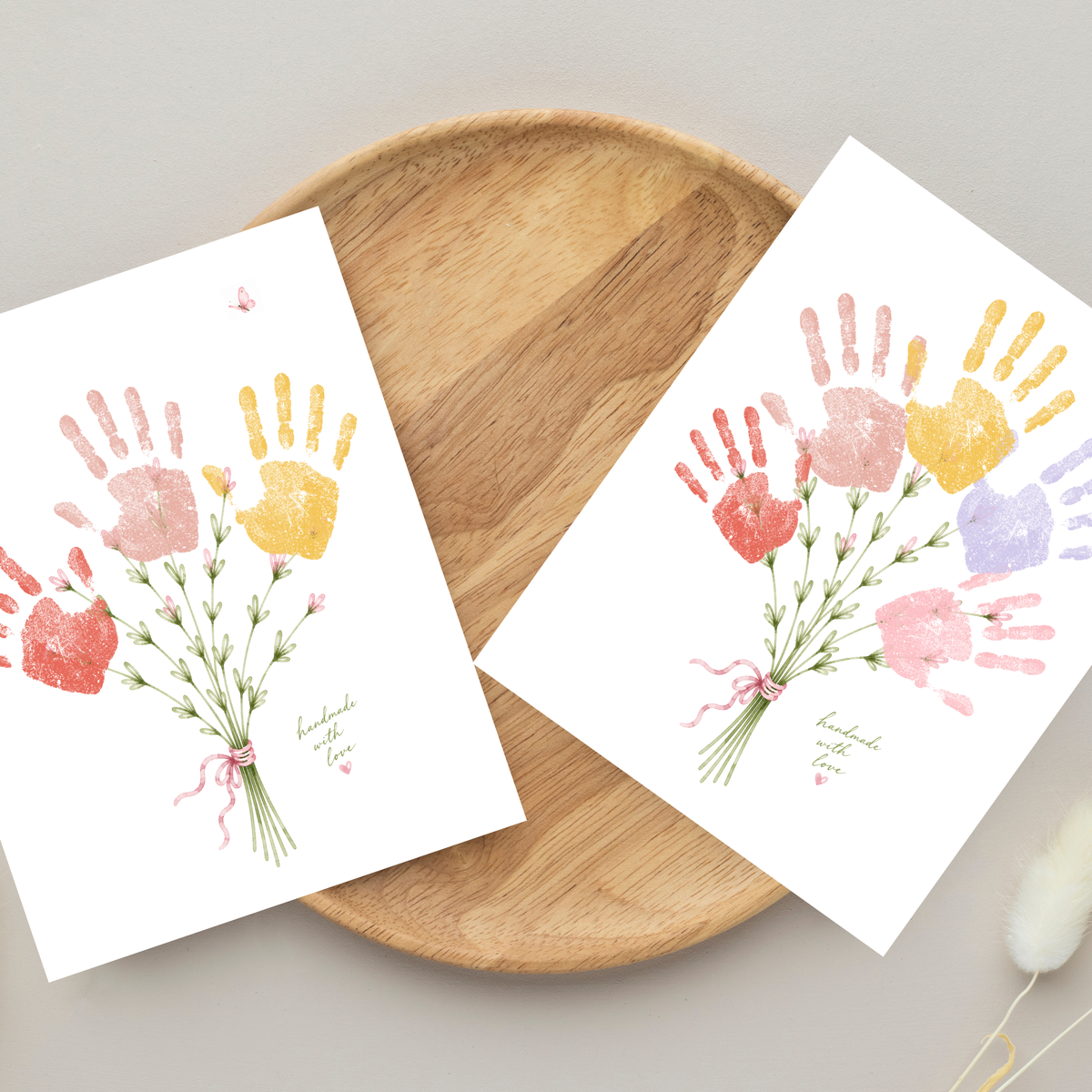 Mother’s Day Handprint Flower Craft Printable | Mom Grandma Aunt Keepsake Gift | Birthday & Valentine’s Day Handprint Bouquet | Preschool DIY Printable