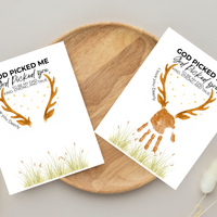 God Picked Me Father’s Day Handprint Craft Printable | Christian Dad Keepsake from Kids | Deer Handprint Art | Faith-Based Preschool DIY Printable