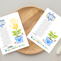 Christian Father’s Day Handprint Craft Printable | God Picked You to Be My Dad | Faith-Based Dad Keepsake Gift from Kids | Preschool DIY Handprint Art PDF